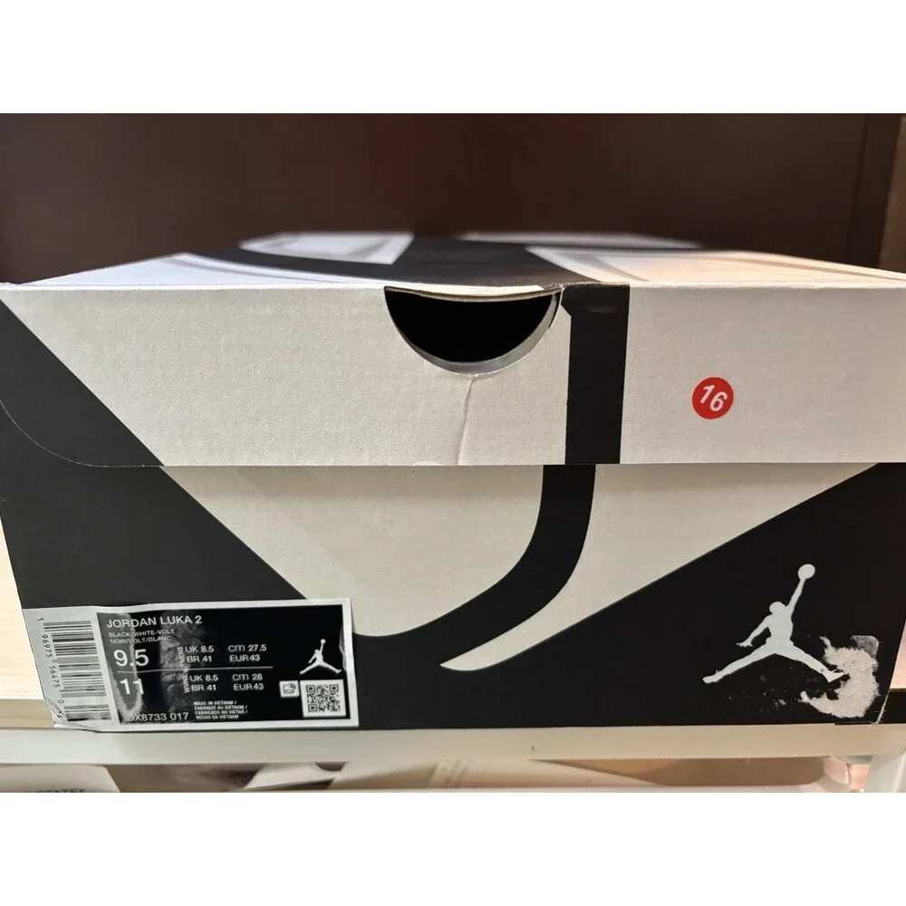 New Men’s Air Jordan Luka 2 Black/White Volt Shoes Size 9.5 NIB Authentic